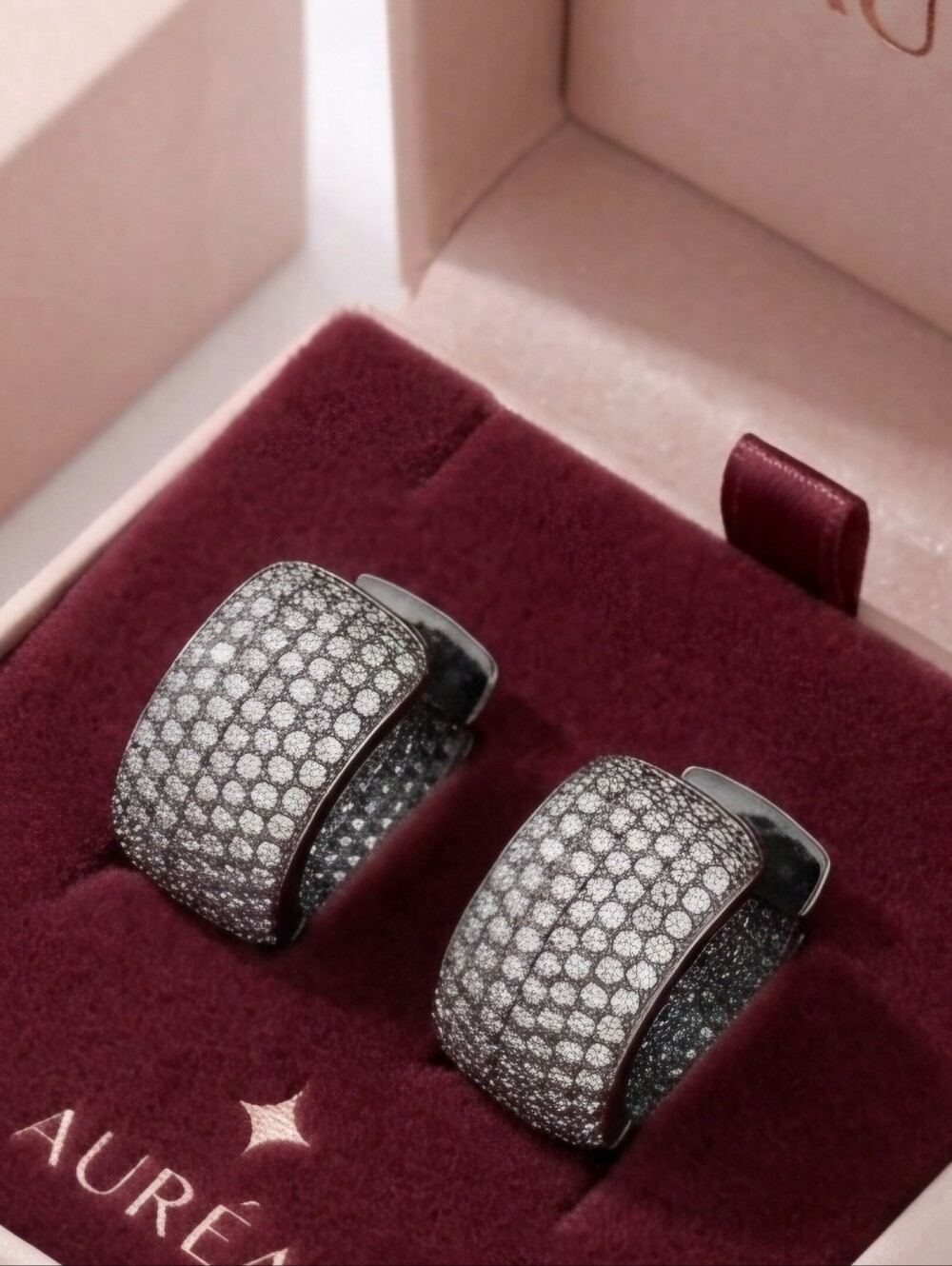 Black Zircona Hoop Earrings
